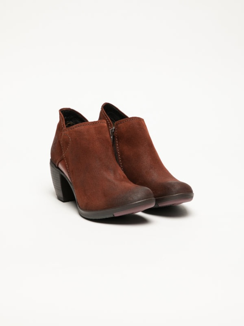 Fly London Women's Suede Ankle Booties in Bordeaux